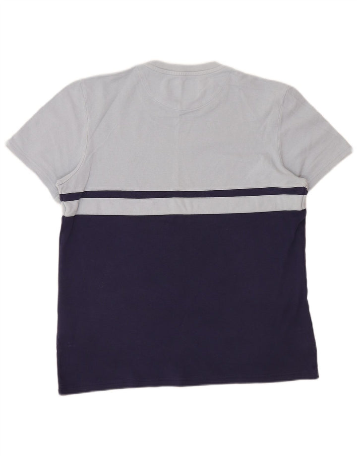 Lyle & Scott Herre T-shirt Top Medium Marineblå Colourblock Bomuld