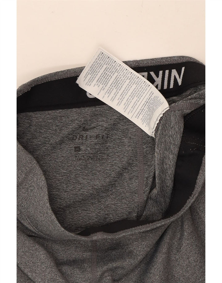 NIKE Womens Dri Fit Graphic Leggings UK 12 Medium  Grey Colourblock Vintage Nike and Second-Hand Nike from Messina Hembry 