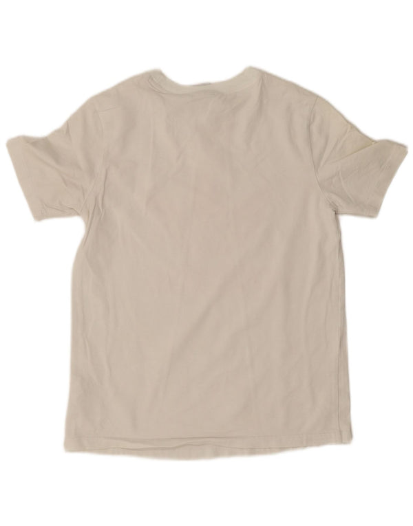 Adidas Dame Grafisk T-Shirt Top UK 12 Medium Hvid Bomuld