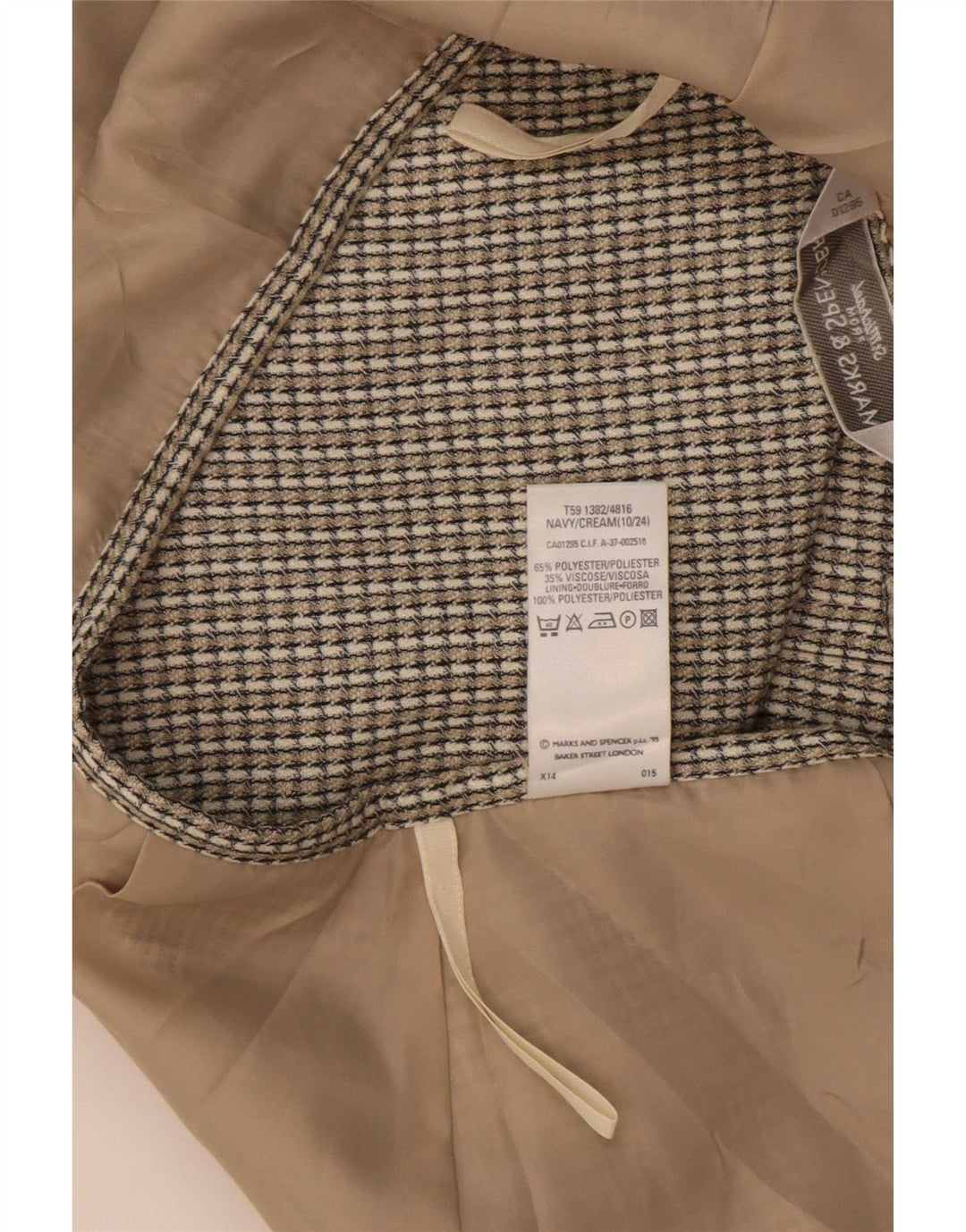 Marks & Spencer Pencil Nederdel til kvinder UK 10 Small W26 Grå ternet polyester