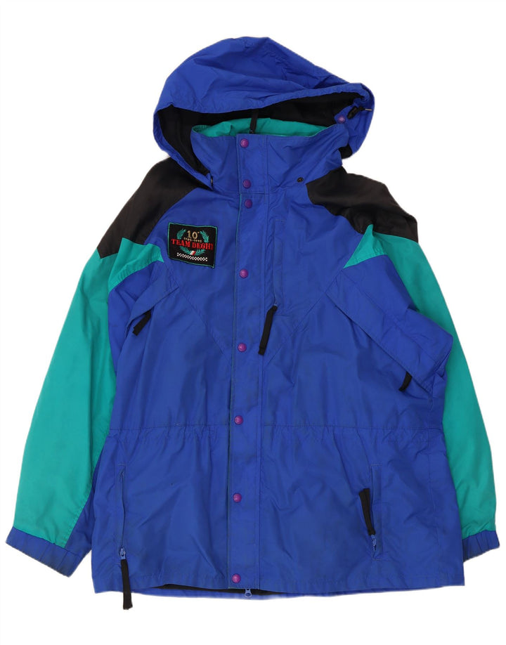 Columbia Herre Hætte Oversized Skijakke UK 38 Medium Blue Colourblock
