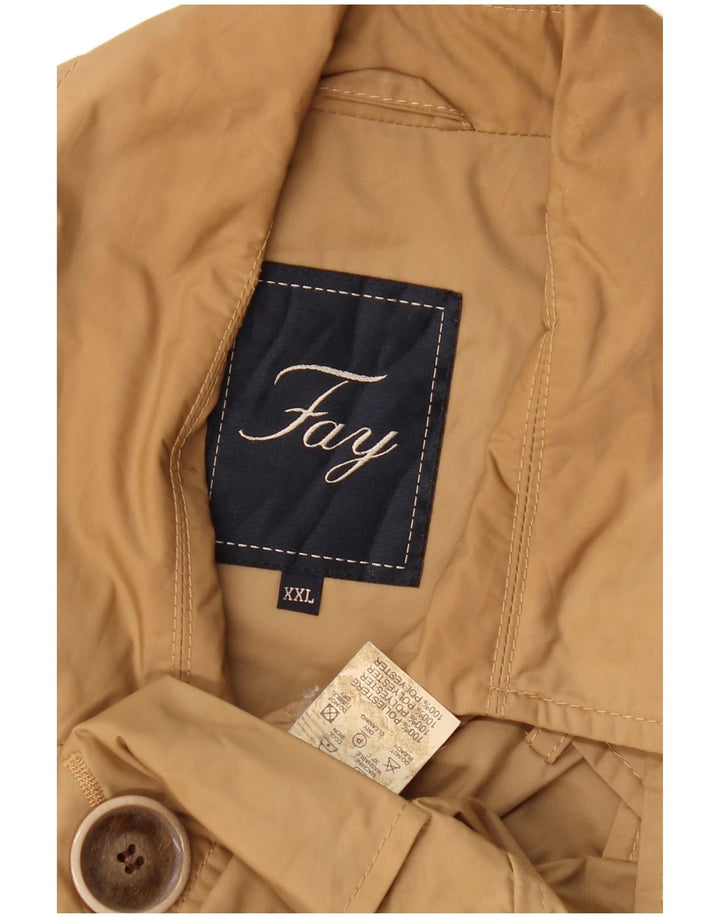 Fay Womens Trench Coat UK 20 2XL Beige Polyester