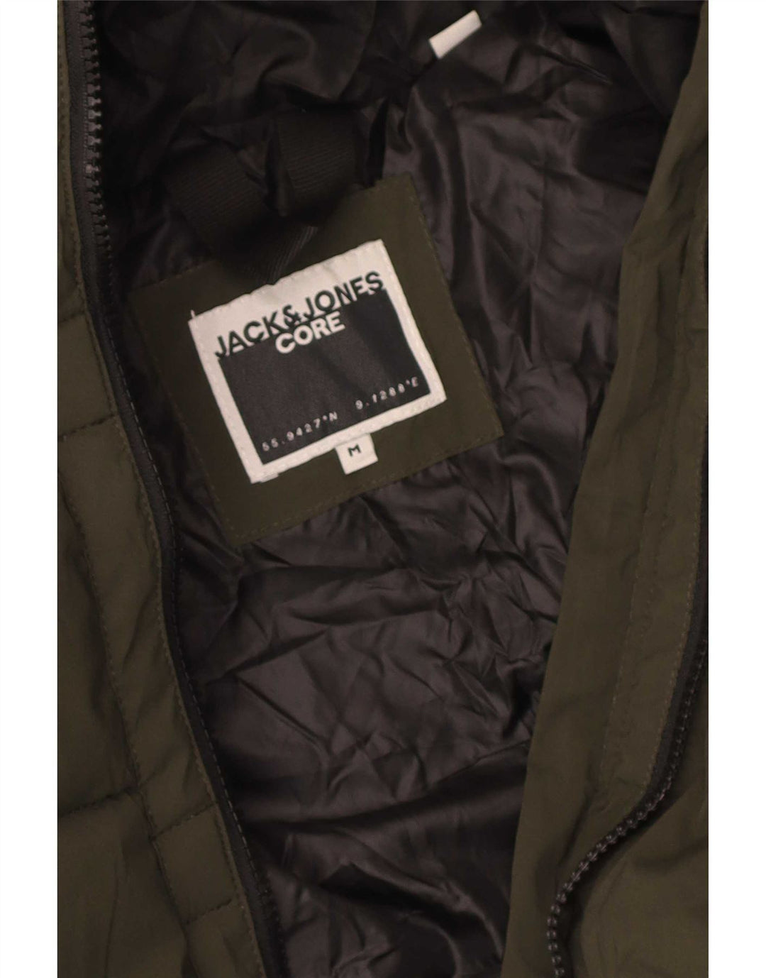 Jack & Jones Herre grafisk polstret hættejakke UK 38 Medium Green