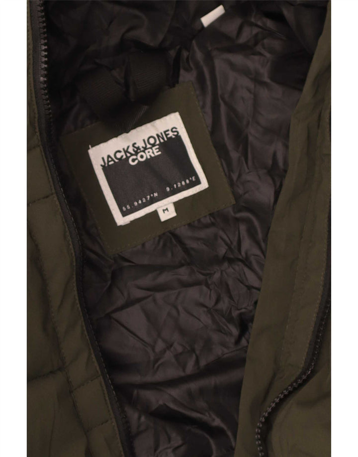 Jack & Jones Herre grafisk polstret hættejakke UK 38 Medium Green