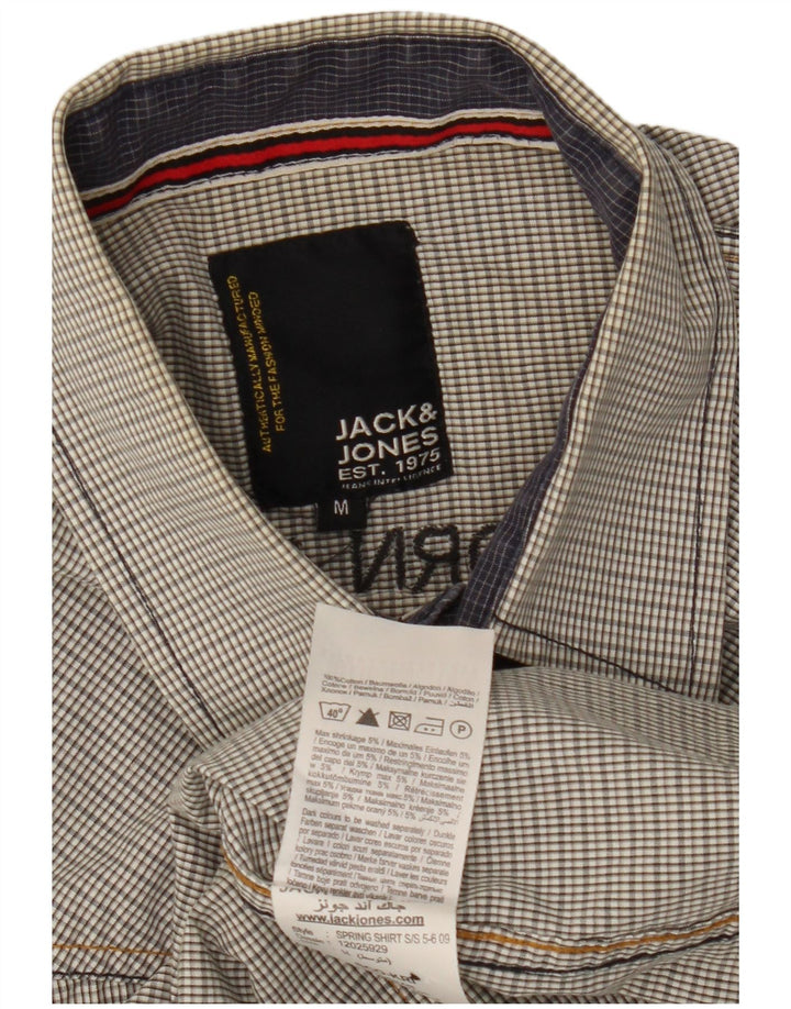 Jack & Jones Herre Militær grafisk kortærmet skjorte mellemgrå ternet