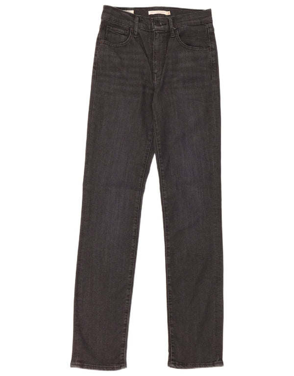 Levi's Womens 724 Højtaljede lige jeans W26 L32 Sort Lyocell