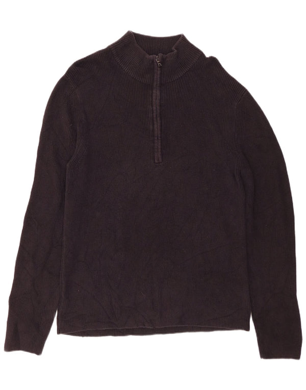 CALVIN KLEIN Herre sweater med lynlåshals XL sort bomuld