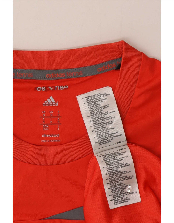 Adidas Herre Climacool T-Shirt Top Medium Rød Colourblock Polyester
