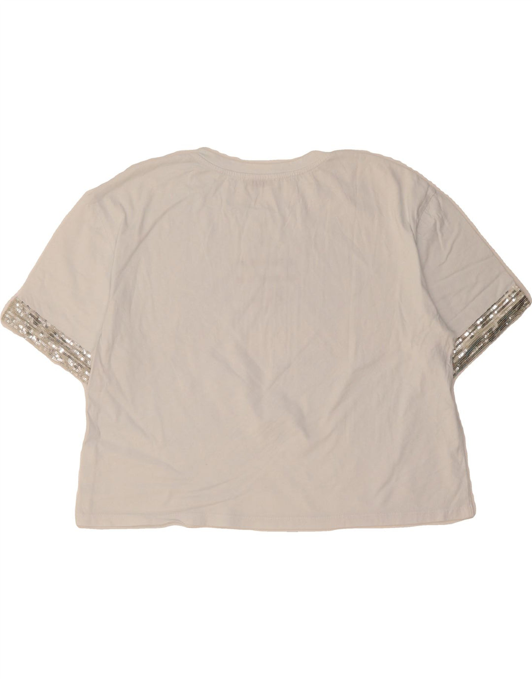 ZARA Womens Crop Graphic T-Shirt Top UK 14 Medium White Vintage Zara and Second-Hand Zara from Messina Hembry 