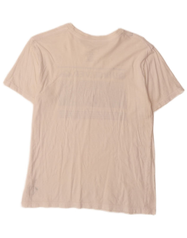 Quiksilver Kvinder grafisk T-shirt Top UK 18 XL Hvid Bomuld