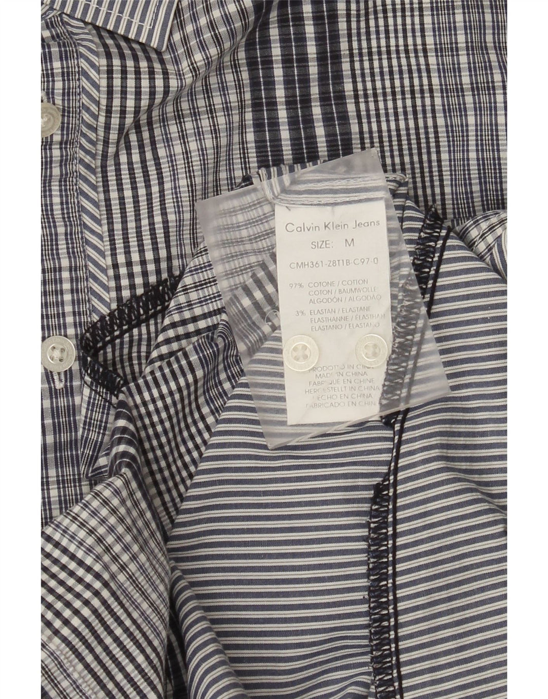 Calvin Klein Jeans Herreskjorte Medium Blue Ternet Bomuld
