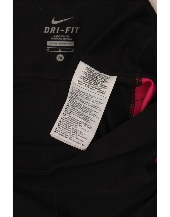 Nike Dame Dri Fit Capri Leggings UK 14 Medium Sort Colourblock Polyester