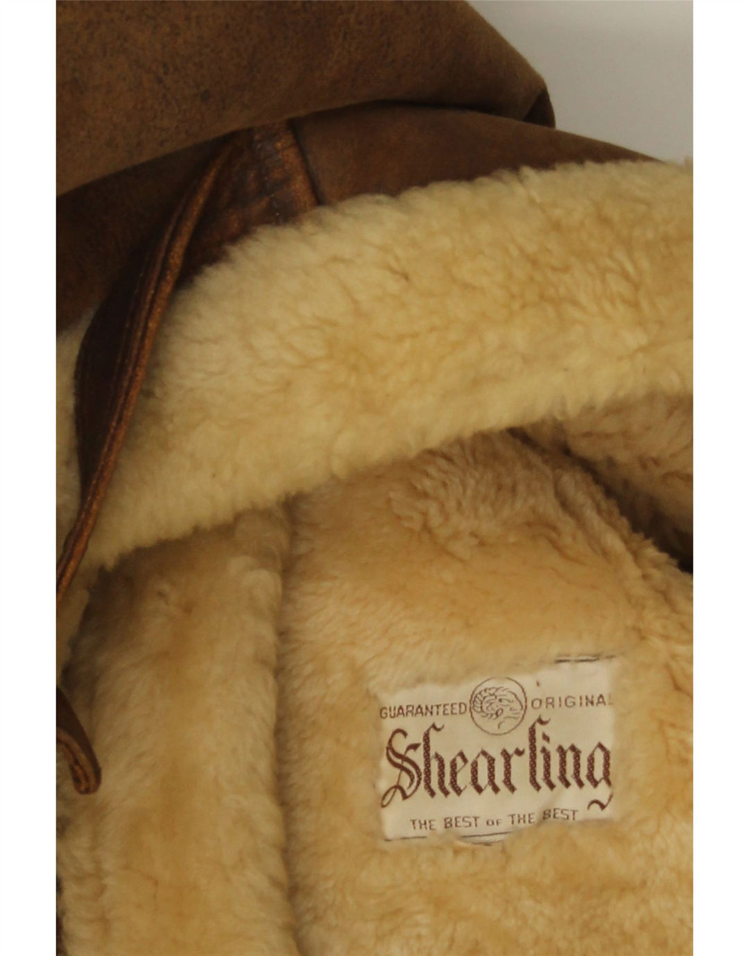 Vintage Herre Shearling Jacket UK 42 XL Brown Shearling