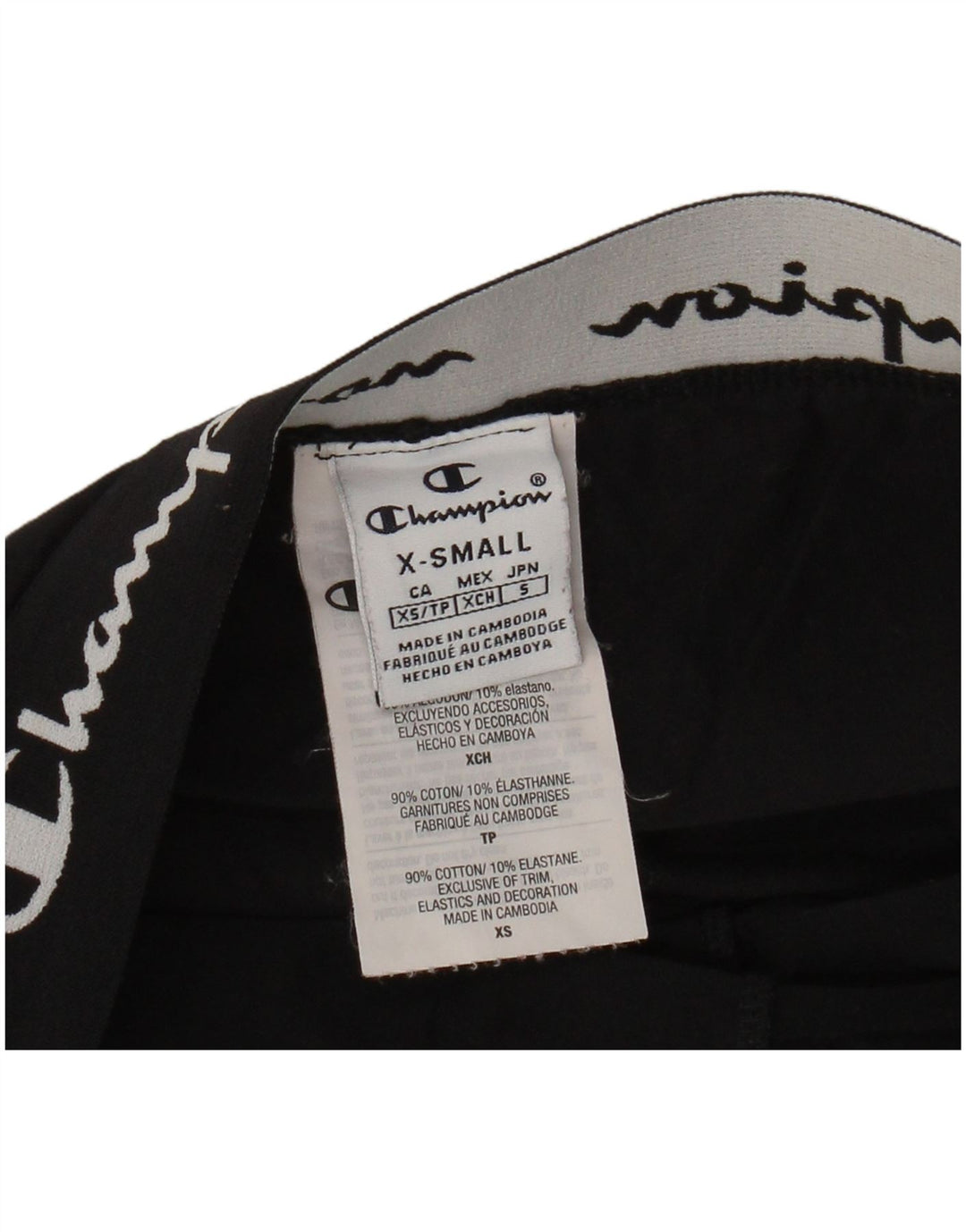 CHAMPION Grafiske Leggings til kvinder UK 4 XS Sort bomuld