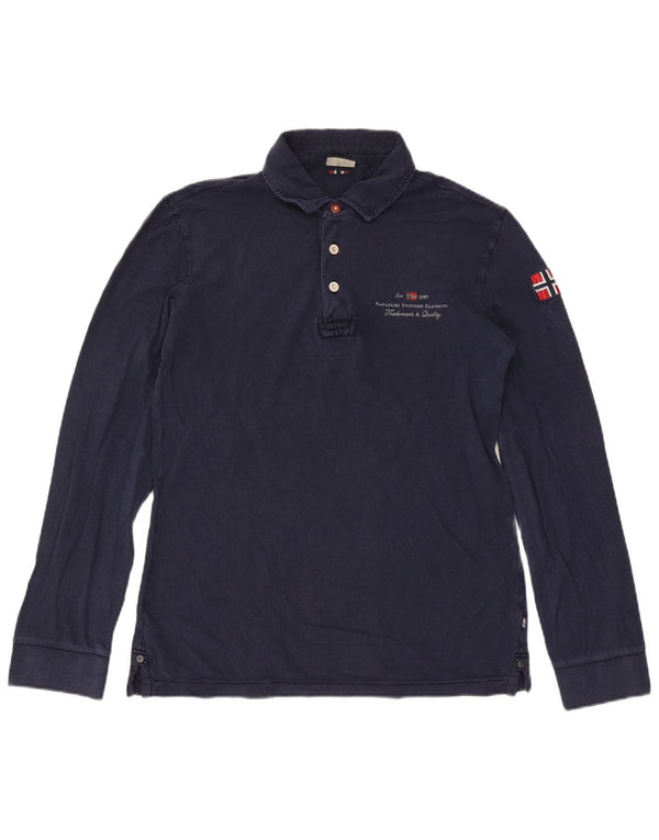 Napapijri Langærmet Polo Shirt til mænd Large Navy Blue