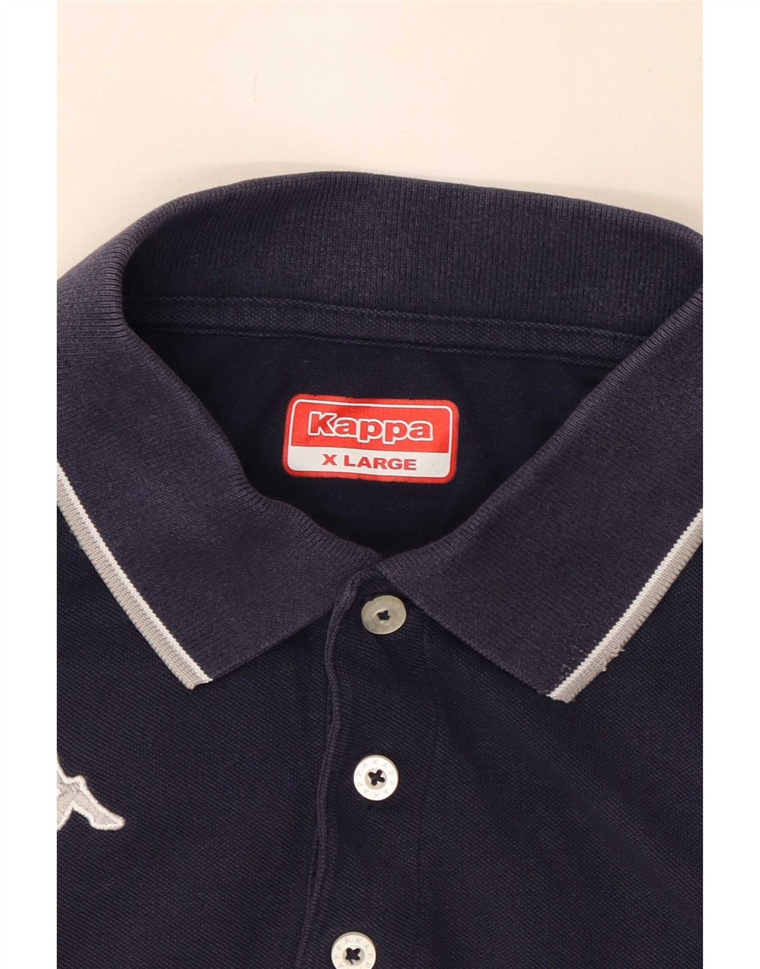Kappa herre poloshirt XL marineblå stribet