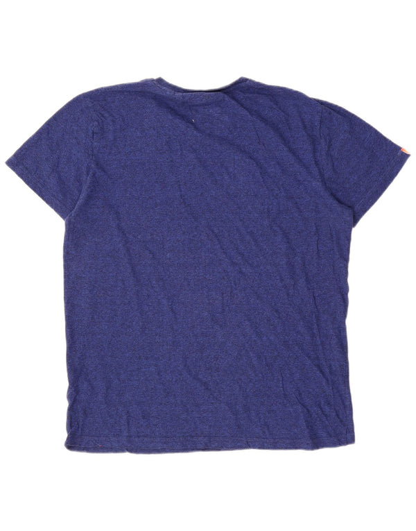Superdry Herre T-shirt Top Medium Navyblå Flecked Bomuld
