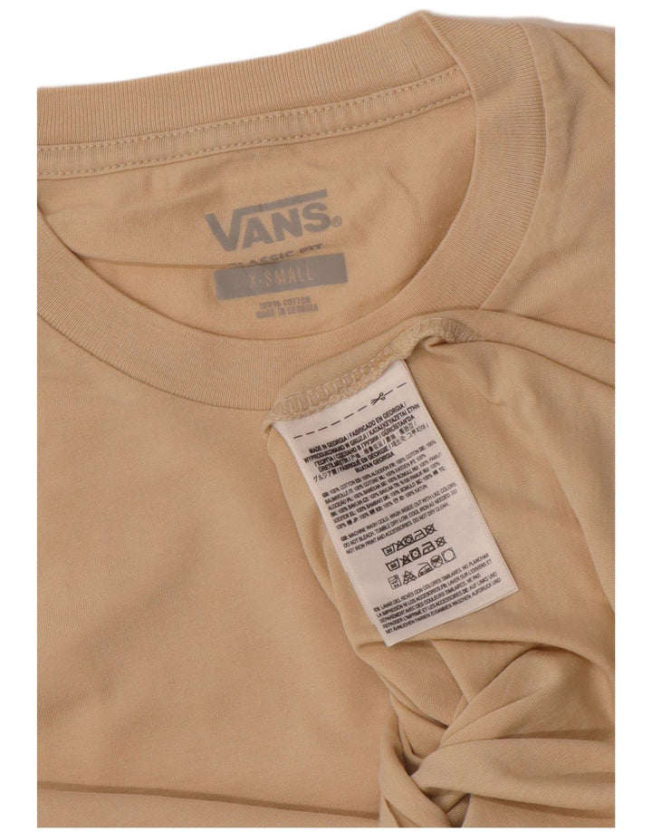 VANS Herre Classic Fit T-Shirt Top XS Beige Bomuld