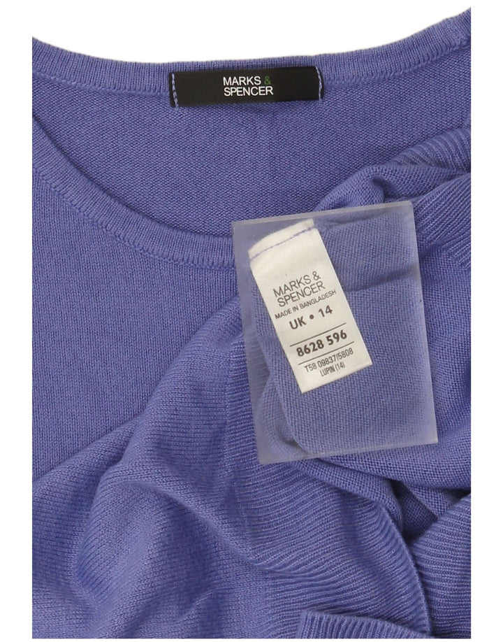 Marks & Spencer Dame Boat Neck Jumper Sweater UK 14 Medium Purple