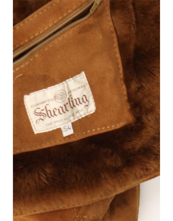 Vintage Herre Shearling Jacket IT 54 2XL Brun