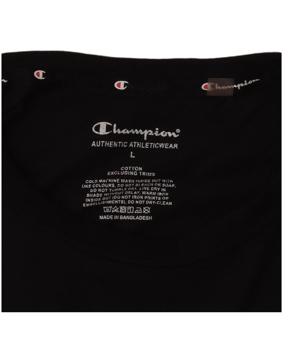 CHAMPION Mens Graphic T-Shirt Top Large Black Cotton