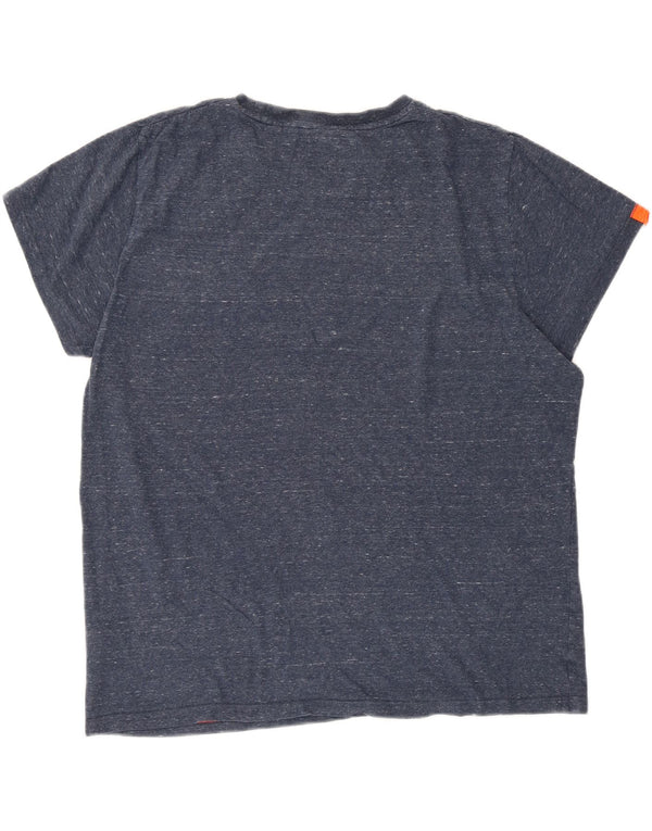 Superdry Regular Fit T-Shirt Top 2XL Marineblå Flecked Bomuld