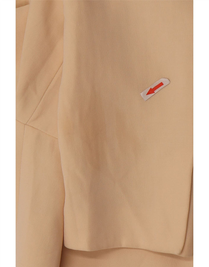 Zara Dame 2 Button Oversized Blazer Jacket UK 10 Small Beige Polyester