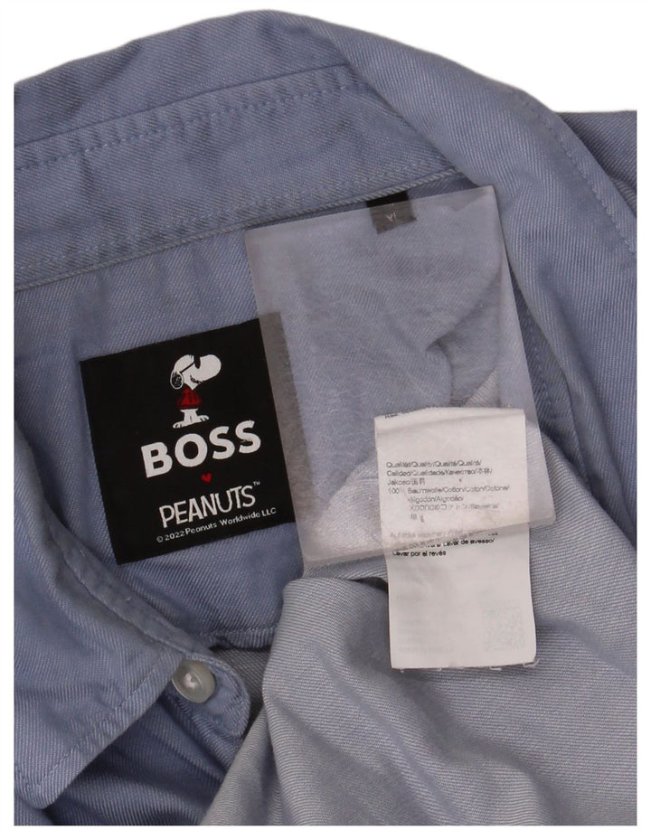 HUGO BOSS Herre Peanuts Shirt XL Blå Bomuld
