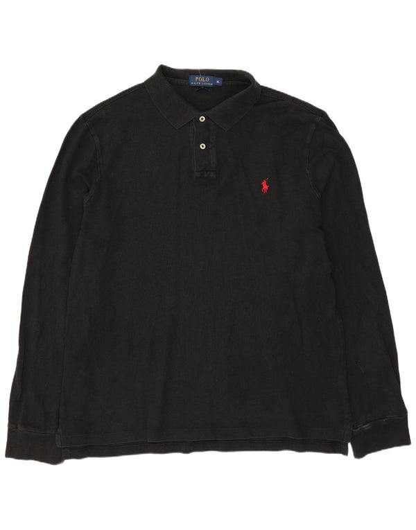 Polo Ralph Lauren Herre Slim Fit Langærmet Polo Shirt XL Sort Bomuld