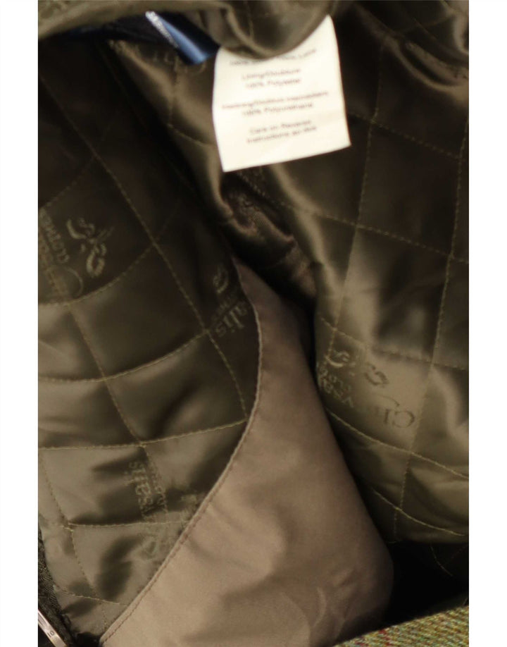 Chrysalis Herre Utility Jacket UK 44 2XL Khaki Plaid Uld