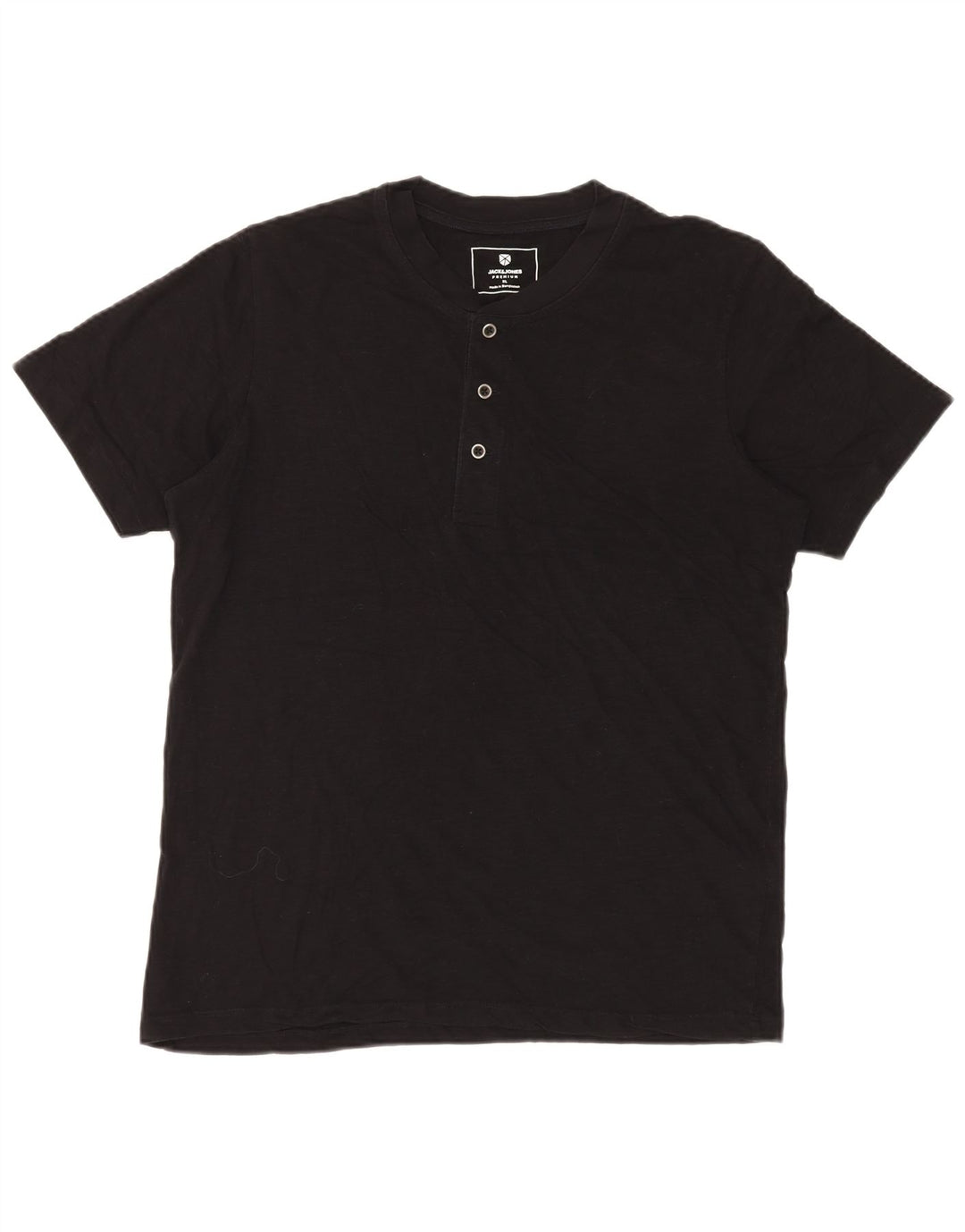 JACK & JONES Herre T-Shirt Top XL Sort Bomuld