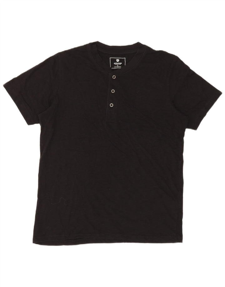 JACK & JONES Herre T-Shirt Top XL Sort Bomuld