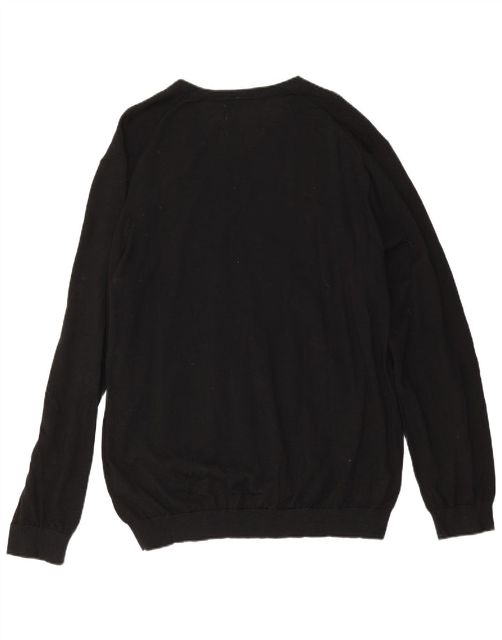Marks & Spencer Herre V-hals sweater 2XL Sort Merinould