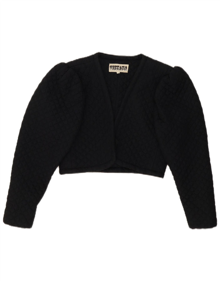 Vintage Womens Crop Bolero Jacket UK 8 Small Black