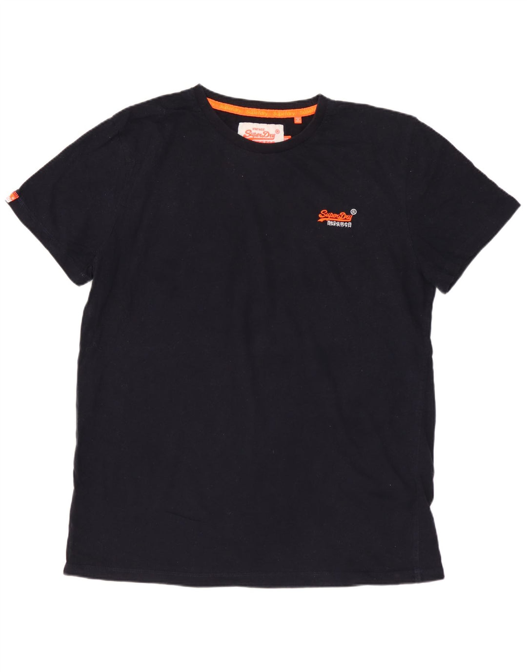 SUPERDRY Herre T-Shirt Top 2XL Sort Bomuld