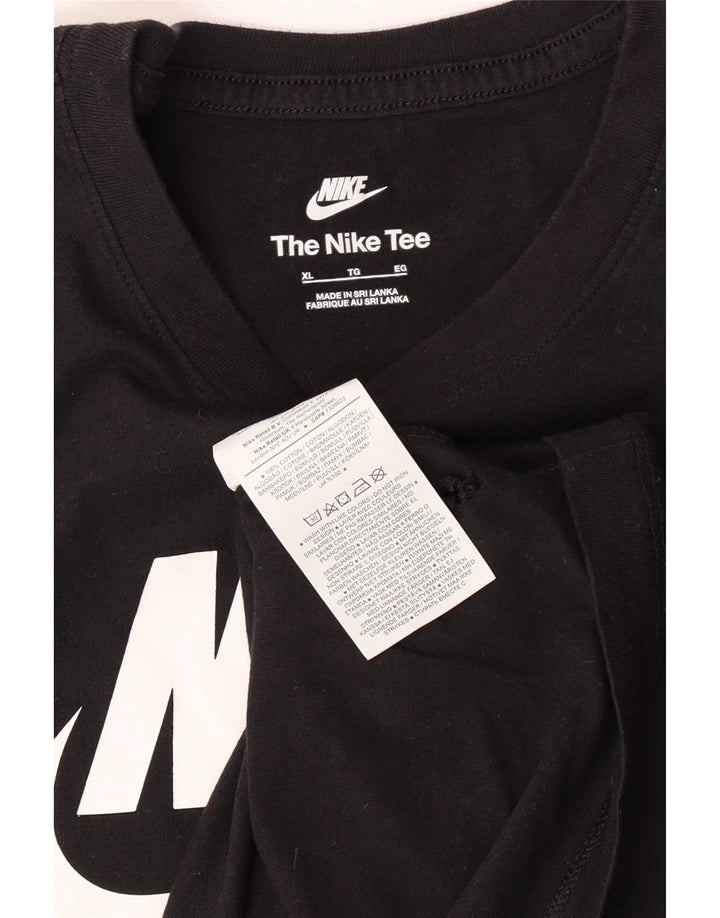 NIKE Mens Graphic T-Shirt Top XL Black Cotton Vintage Nike and Second-Hand Nike from Messina Hembry 