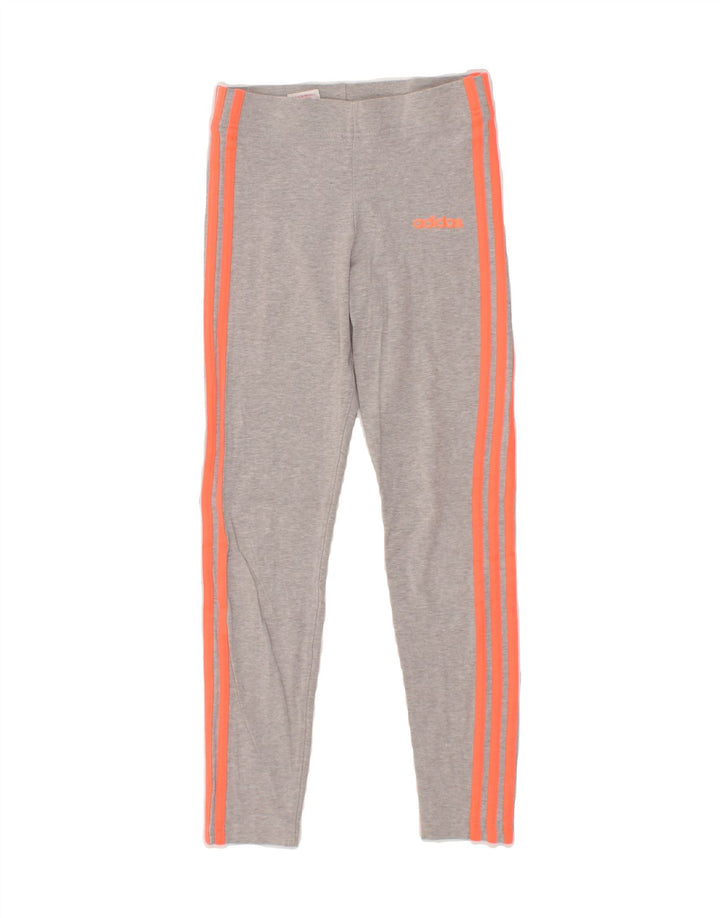 ADIDAS Girls Leggings 12-13 Years Grey Cotton Vintage Adidas and Second-Hand Adidas from Messina Hembry 