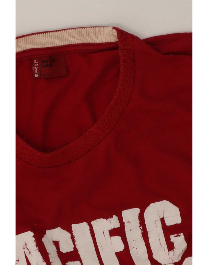 Levi's Herre Grafisk T-Shirt Top Stor Rød