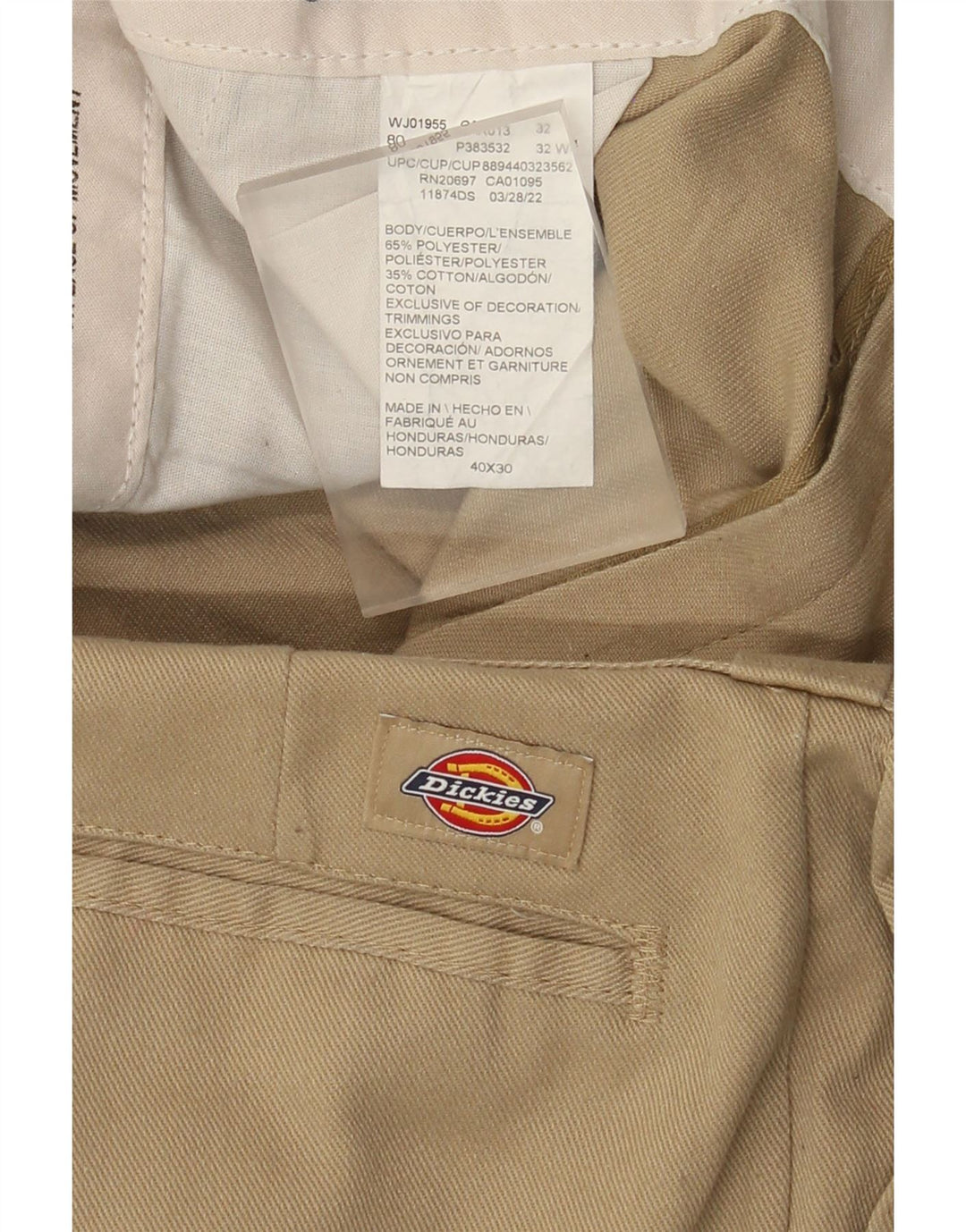 Dickies Straight Chino Bukser til mænd W40 L30 Beige Polyester