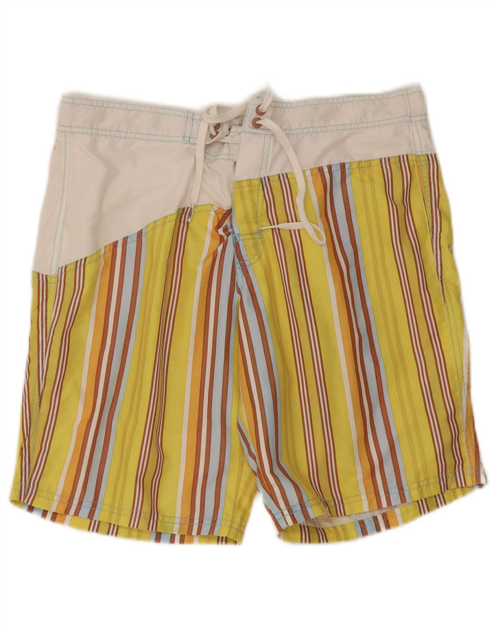 Sundek Herre Grafiske Badeshorts Medium Gulstribet