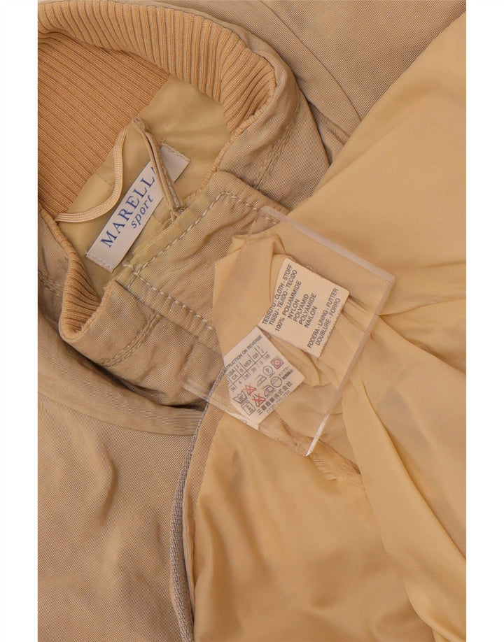 Marella Womens Crop Bomber Jacket UK 8 Small Beige Polyamid