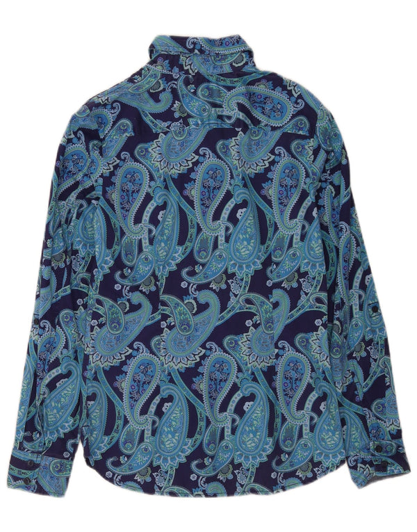 Tommy Hilfiger Dame Classic Fit skjorte UK 10 Small Blue Paisley Modern