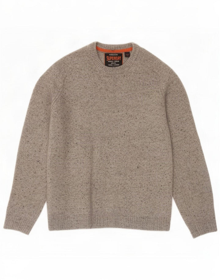 Superdry sweater med rund hals til kvinder Medium Grey Flecked Lambswool