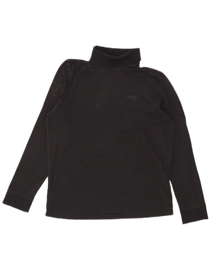 HUGO BOSS Herre Roll Neck Top Langærmet Medium Sort Bomuld