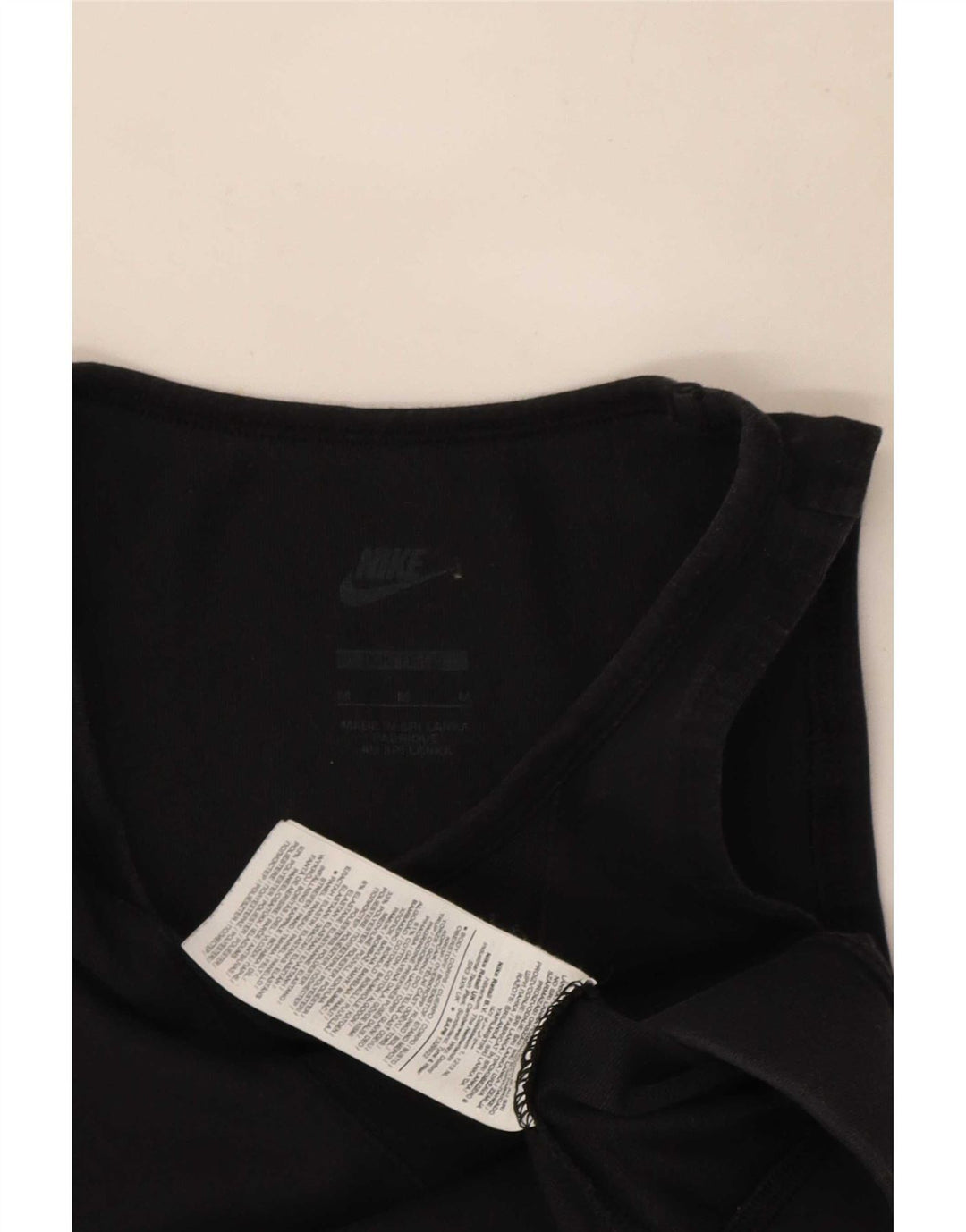 Nike Dame BH Top UK 12 Medium Sort Bomuld