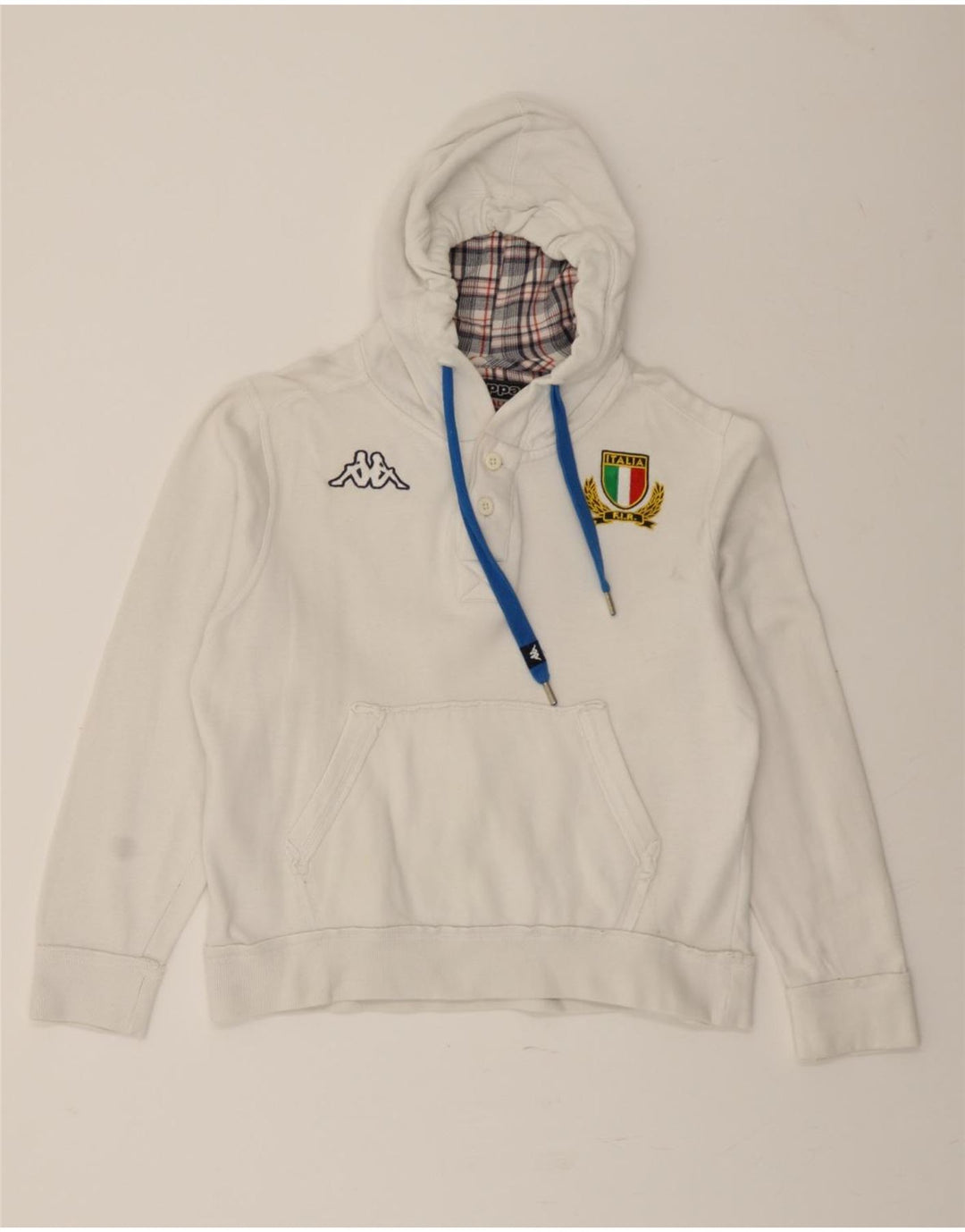 KAPPA Mens Hoodie Jumper Small White Cotton Vintage Kappa and Second-Hand Kappa from Messina Hembry 