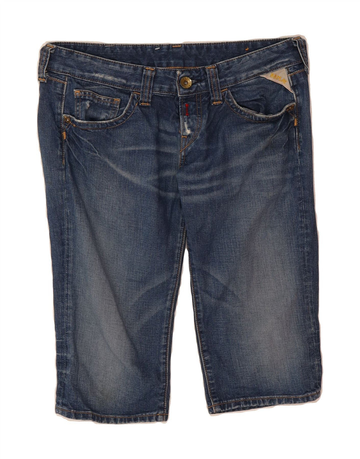 REPLAY Womens Distressed Denim Shorts W29 Medium  Blue Cotton Vintage Replay and Second-Hand Replay from Messina Hembry 