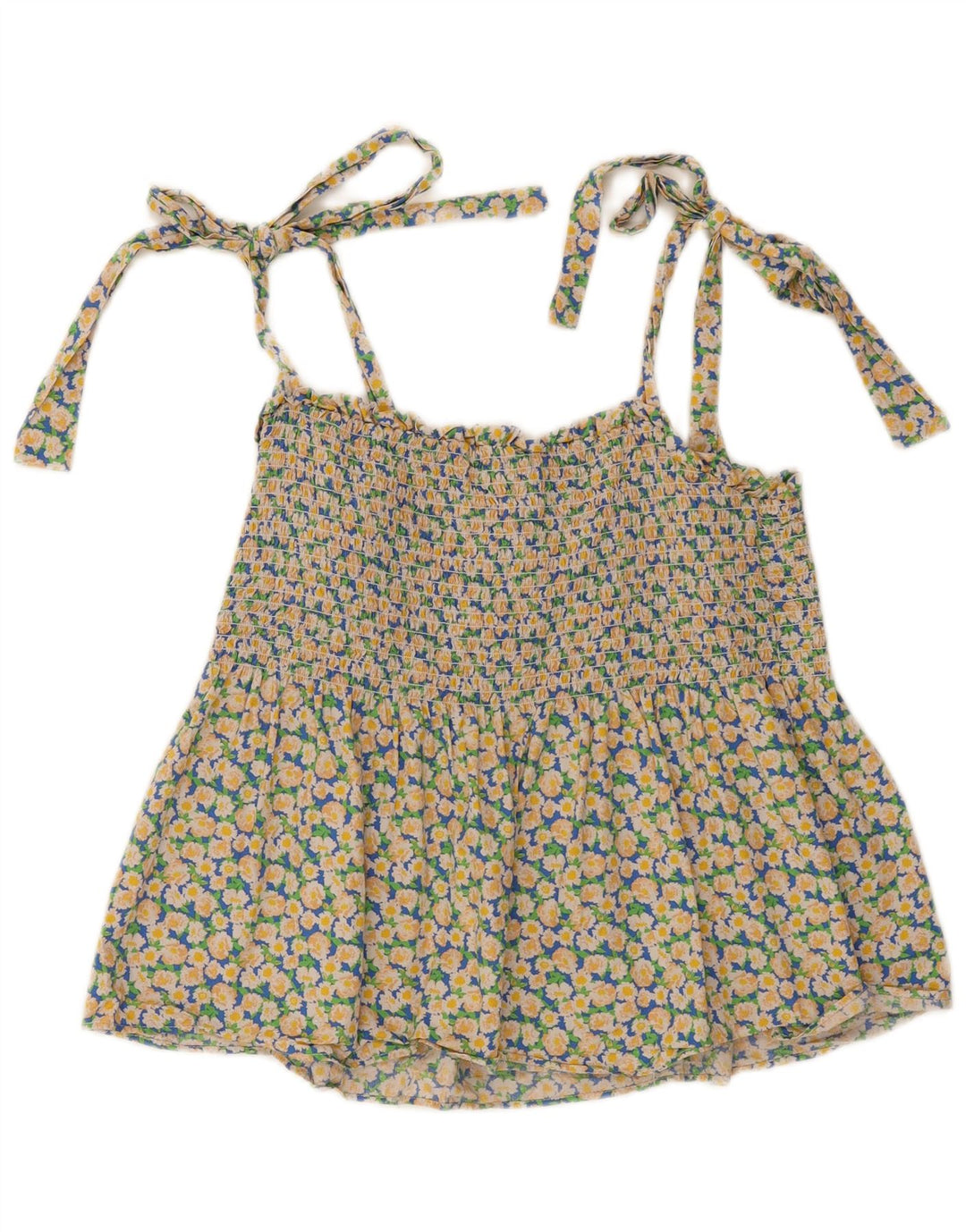 TOPSHOP Womens Crop Top UK 16 Large  Multicoloured Floral Cotton