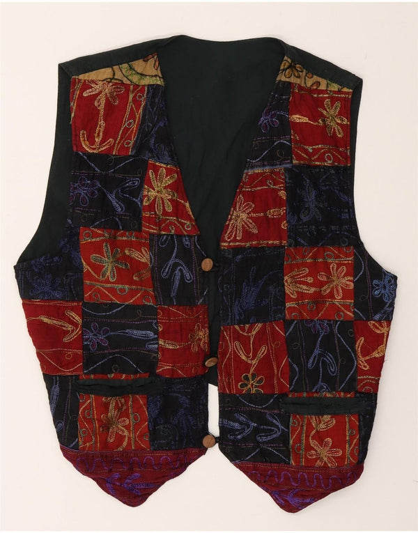 Vintage herrevest Stor flerfarvet patchwork bomuld