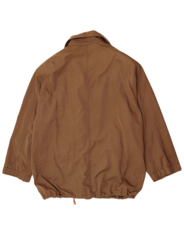 Vintage 3/4-ærmet Utility-jakke til kvinder UK 18 XL Beige Viscose